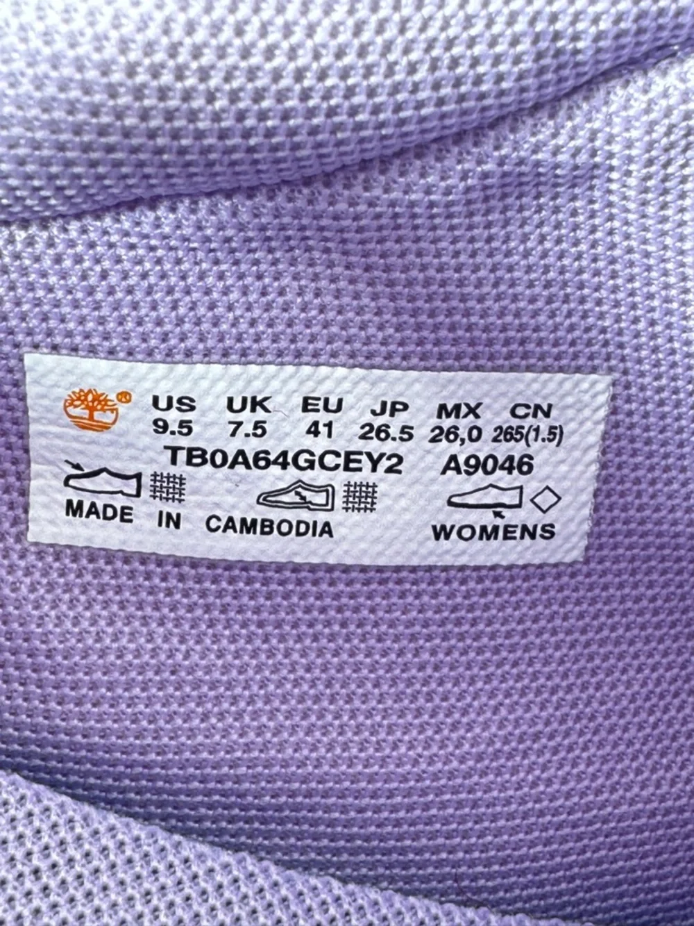 Timberland Laurel Court Low Lace Up Canvas Sneakers Lilac‎ Purple Women 9.5